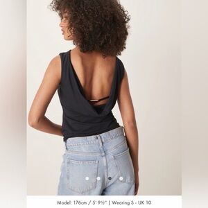 Abercrombie & Fitch Black Open-Back Tank Top, cowl back hardwear top
